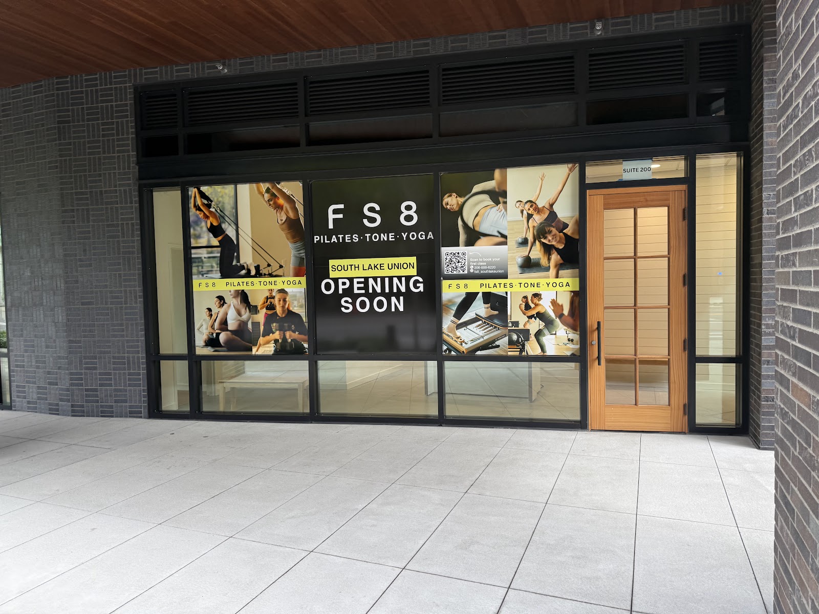 FS8 South Lake Union storefront with entry door and branded glazing
