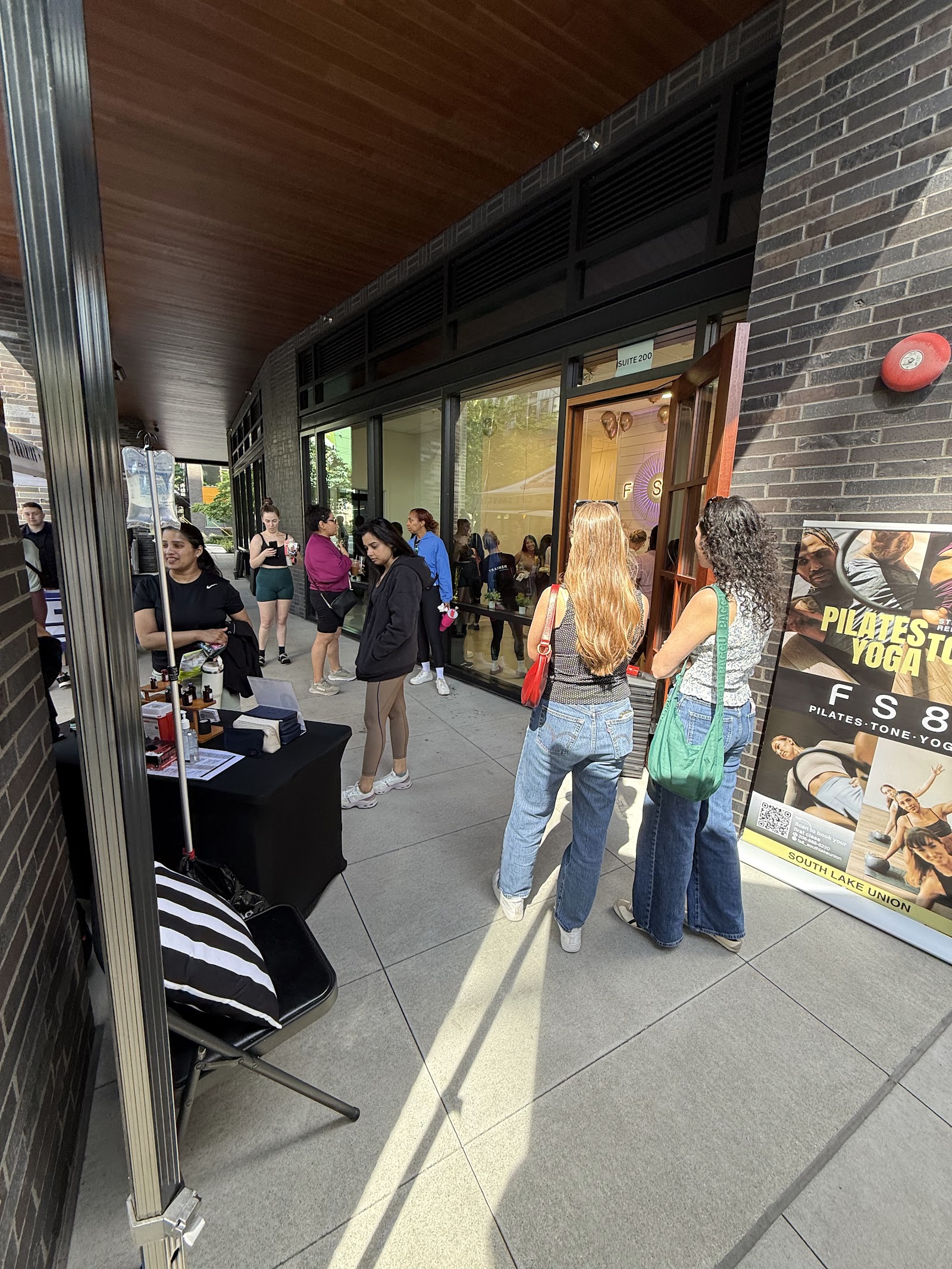 Guests gathered outside the FS8 studio on opening day