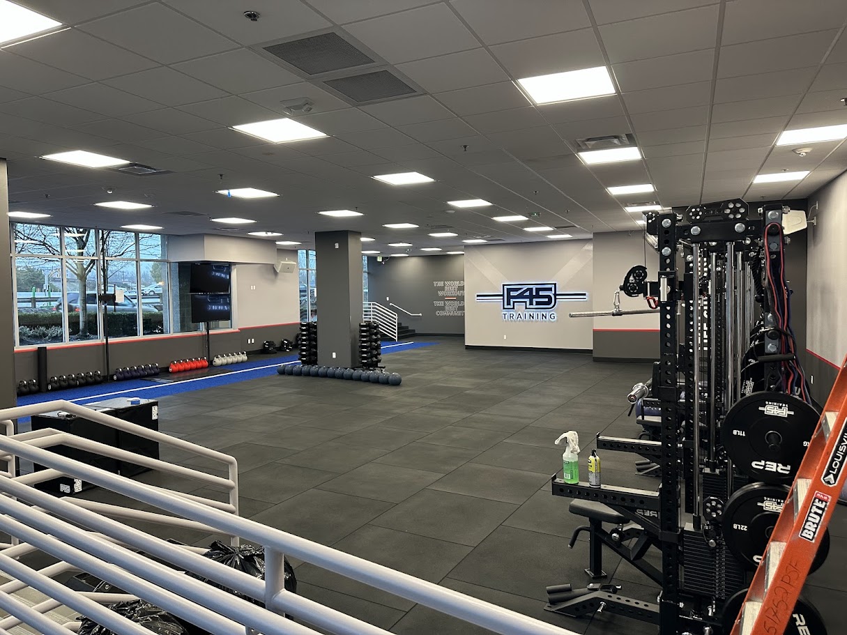 Blue turf lane and strength area at F45 Training Northgate